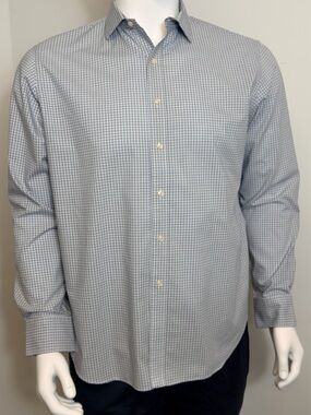 Polo Ralph Lauren XL Non-Iron Dress Shirt Blue Check Classic Fit